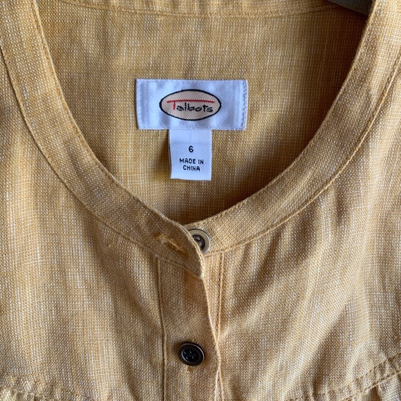 Talbots Beautiful Yellow Linen Dress - Picture 2 of 7